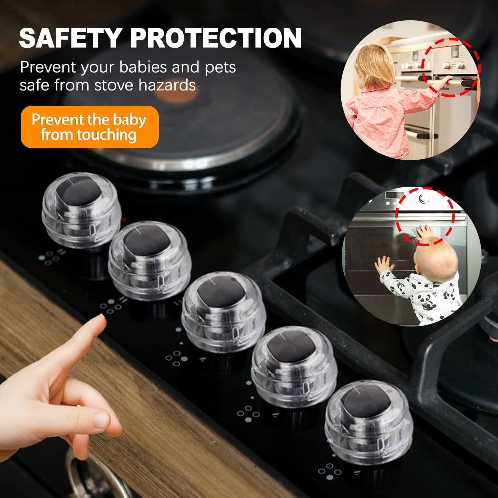 6 Pcs Cache-Boutons Cuisinière Sécurité Enfants - Protection Boutons Gaz Max 4,2 Cm Diamètre, Hauteur 4 Cm