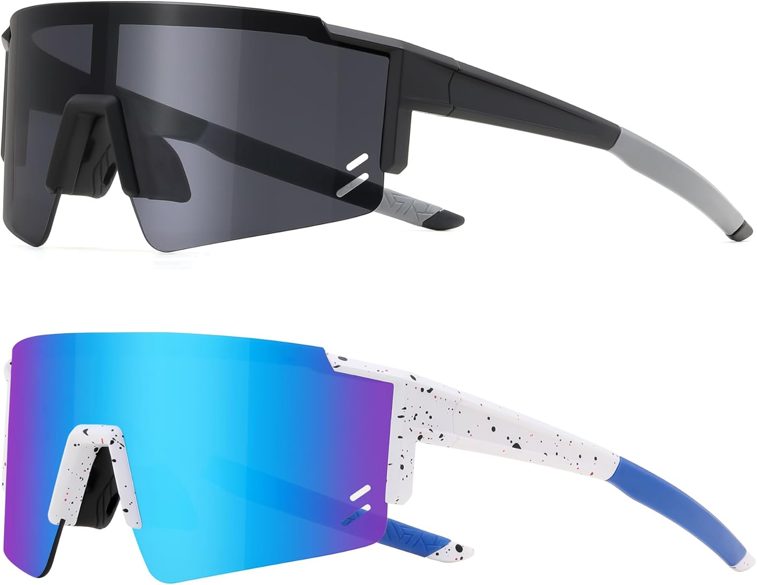 YuJian 2PACK kids Sunglasses for Softball Baseball Youth Sports Sunglasses Cycling Running Visor Unisex Boys Girls