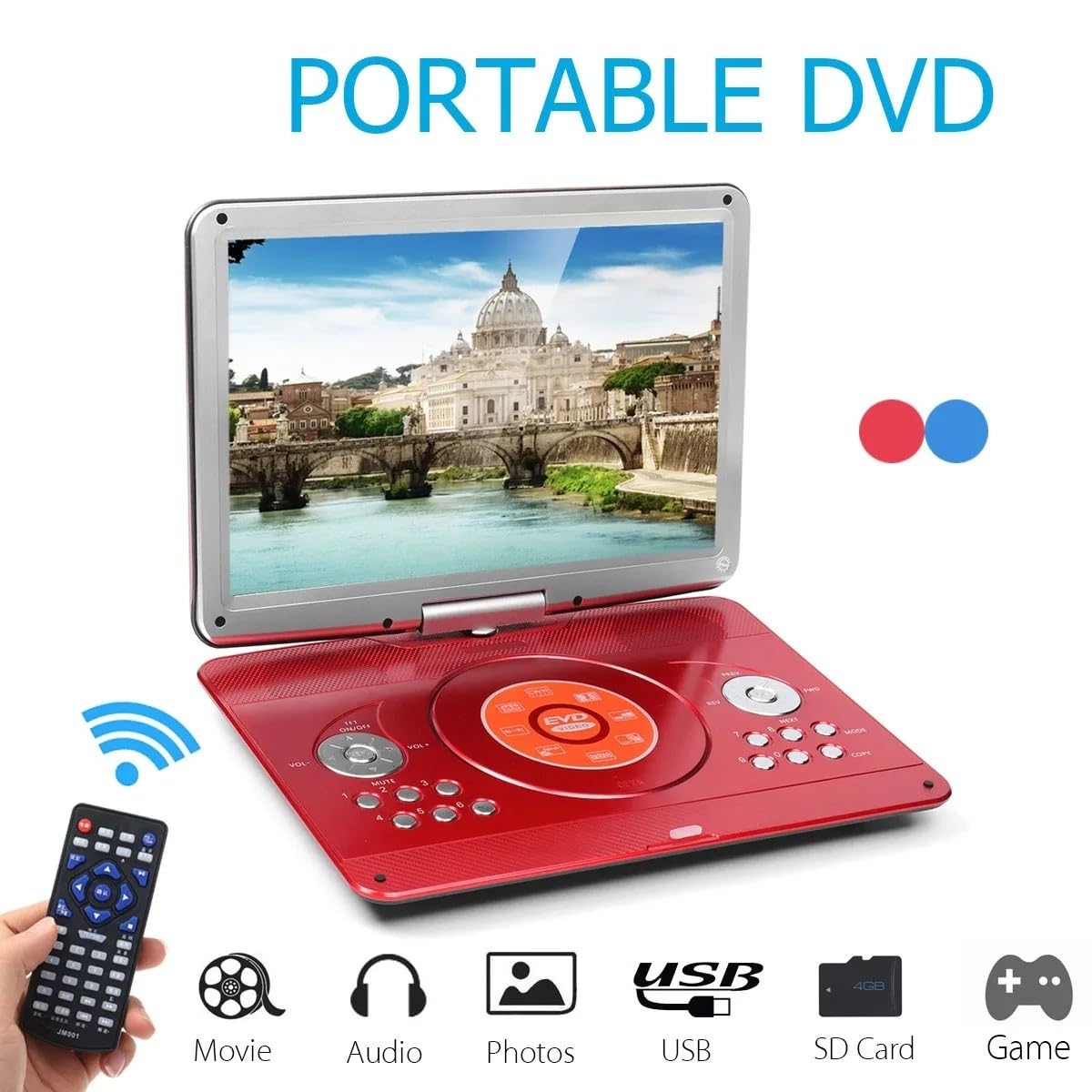 Macchina for videogiochi portatile da 22 pollici con altoparlante for lettore DVD HD 1280x800P Veloce e conveniente