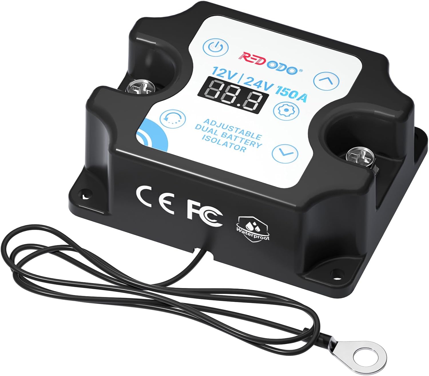 Redodo Dual Battery Isolator 12V 24V 150A, Manual and Automatic VSR Voltage Sensitive Relay with LCD Screen, Smart Battery Isolator for Lithium, Lead-Acid Batteries, for Car Truck RV ATV Boat Marine