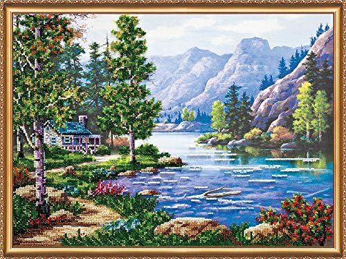Beaded DIY Embroidery Kit"Mountain morning"