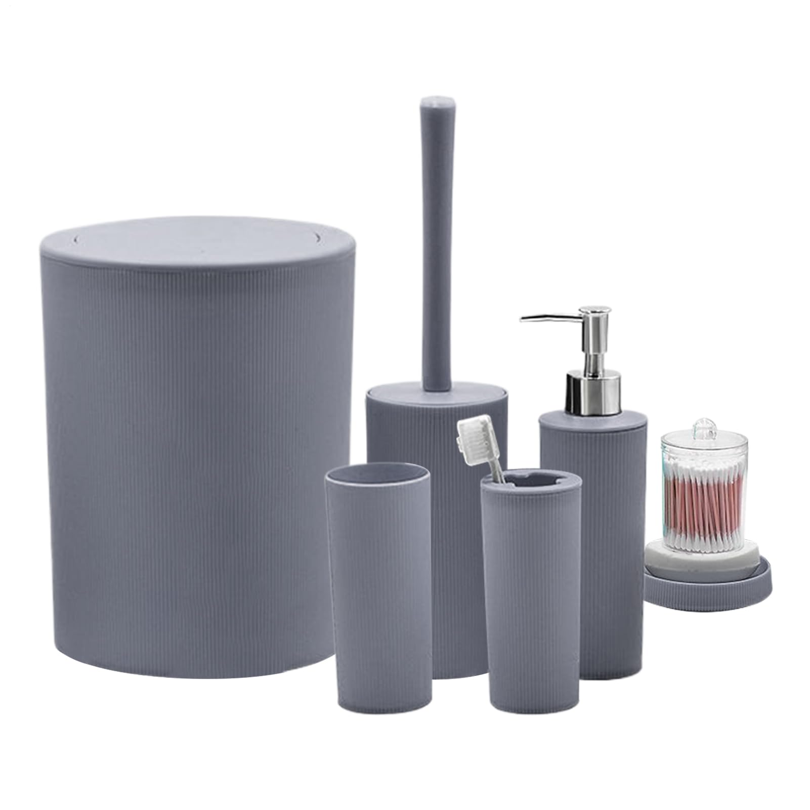 Kit poubelle et distributeur lotion gain de place en plastique robuste pour salle de bain