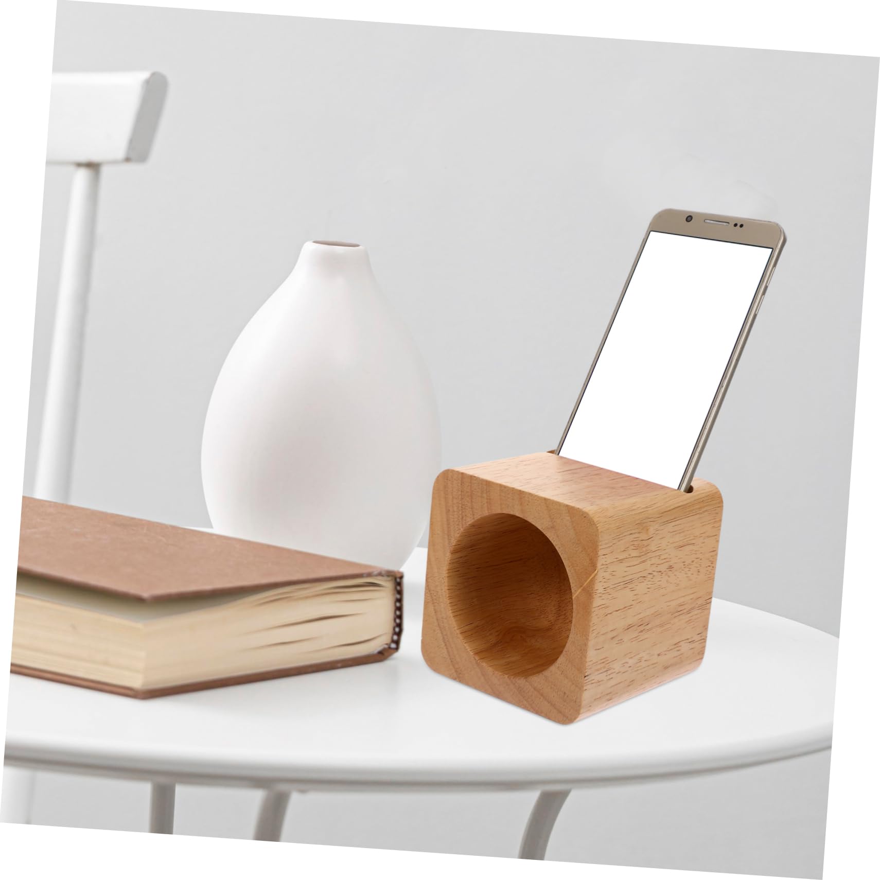 Homoyoyo Soporte de Madera para teléfono móvil Pararse Soporte para Amplificador de teléfono móvil celulares de Escritorio Bambú