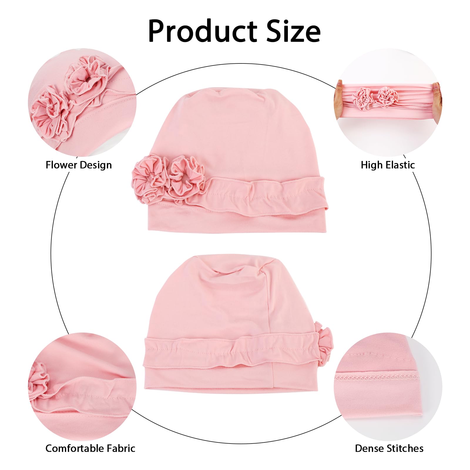 XEPST 4 sztuki nakrycia głowy po chemioterapii dla kobiet, turbany, czapka beanie, nakrycie głowy, nakrycia włosów dla kobiet, damskie czapki do spania, chemioterapia, rak, czapka z kwiatowym wzorem