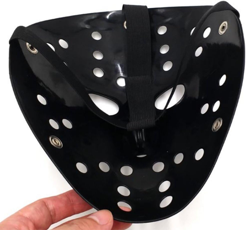 Gmasking Horror Halloween Costume Hockey Adult Mask Party Cosplay Props (Black-silver)