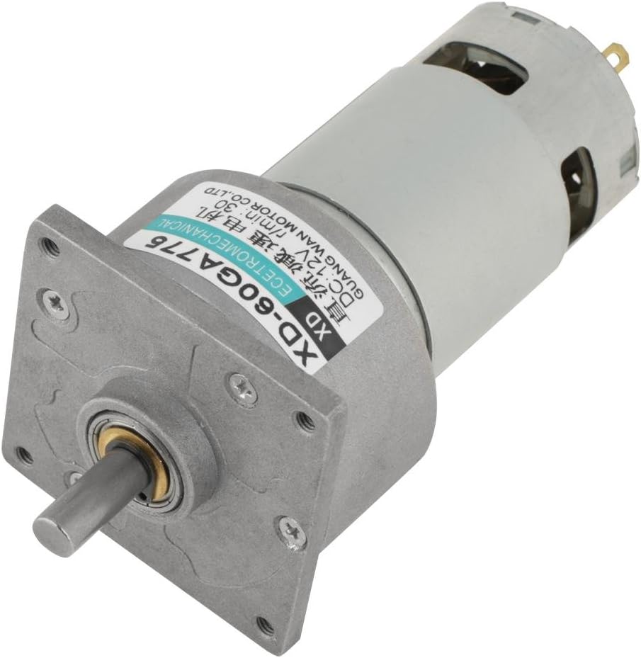 DC Gear Motor 12V, 35W Mini Metal Speed Adjustable Large Motor CW/CCW(12v 30rpm)