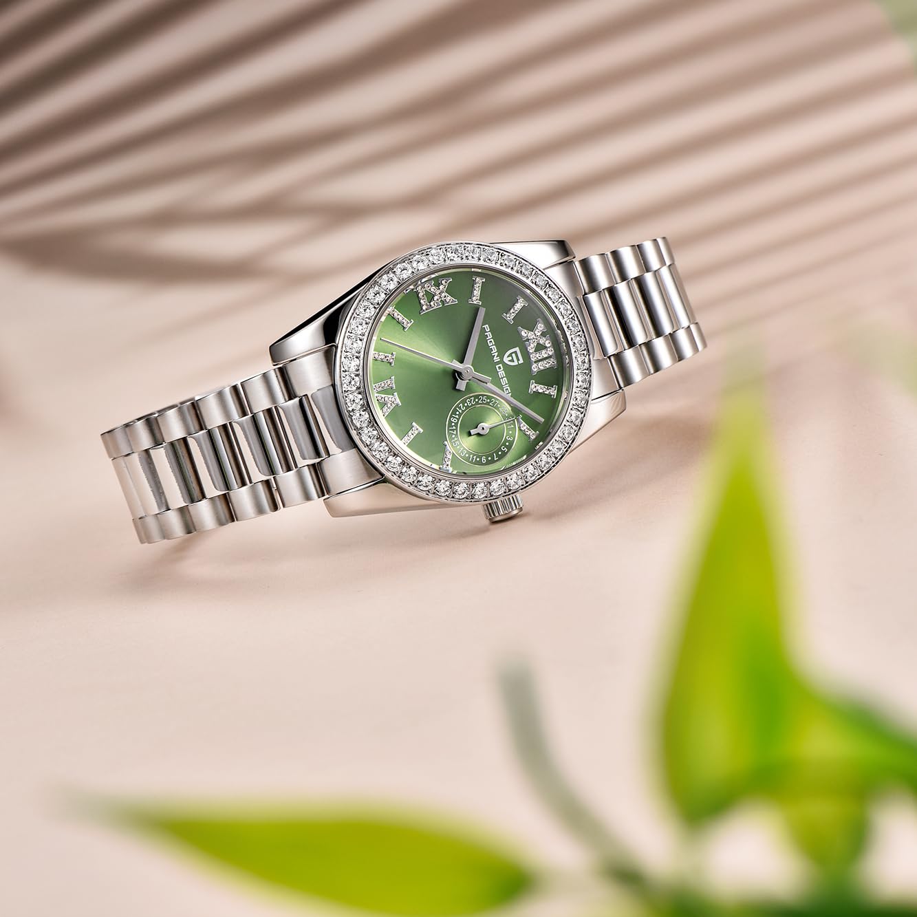 CEYADG Pagani Design Orologio da donna al quarzo elegante, orologio da polso di lusso con diamanti per le donne con cinturino in acciaio inox