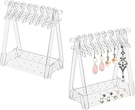 YWNYT Lot de 2 présentoirs de boucles d'oreilles en acrylique - Présentoir à boucles d'oreilles à suspendre - Organisateur de boucles d'oreilles à tige pour femmes et filles