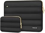 MOSISO Laptop Case 13.3 inch, 13-13.3 inch Puffy Laptop Sleeve Compatible with MacBook Air 13.6 M5 M4 M3 M2 M1/Neo/Pro 13/14, HP Dell ASUS Lenovo,Polyester Horizontal Bag with Small Case, Black