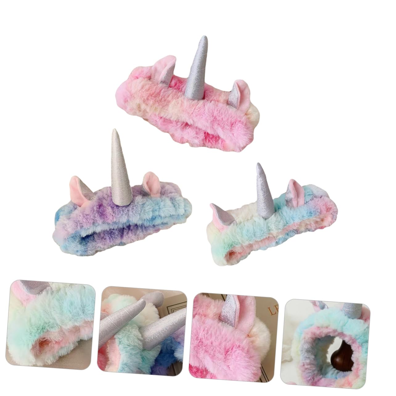 COLLBATH 9 Pz fascia per unicorno bandane ghetta per il collo da donna fasce per animali scrunchies hair band Fasce per per il lavaggio del viso fasce per la testa vello di corallo