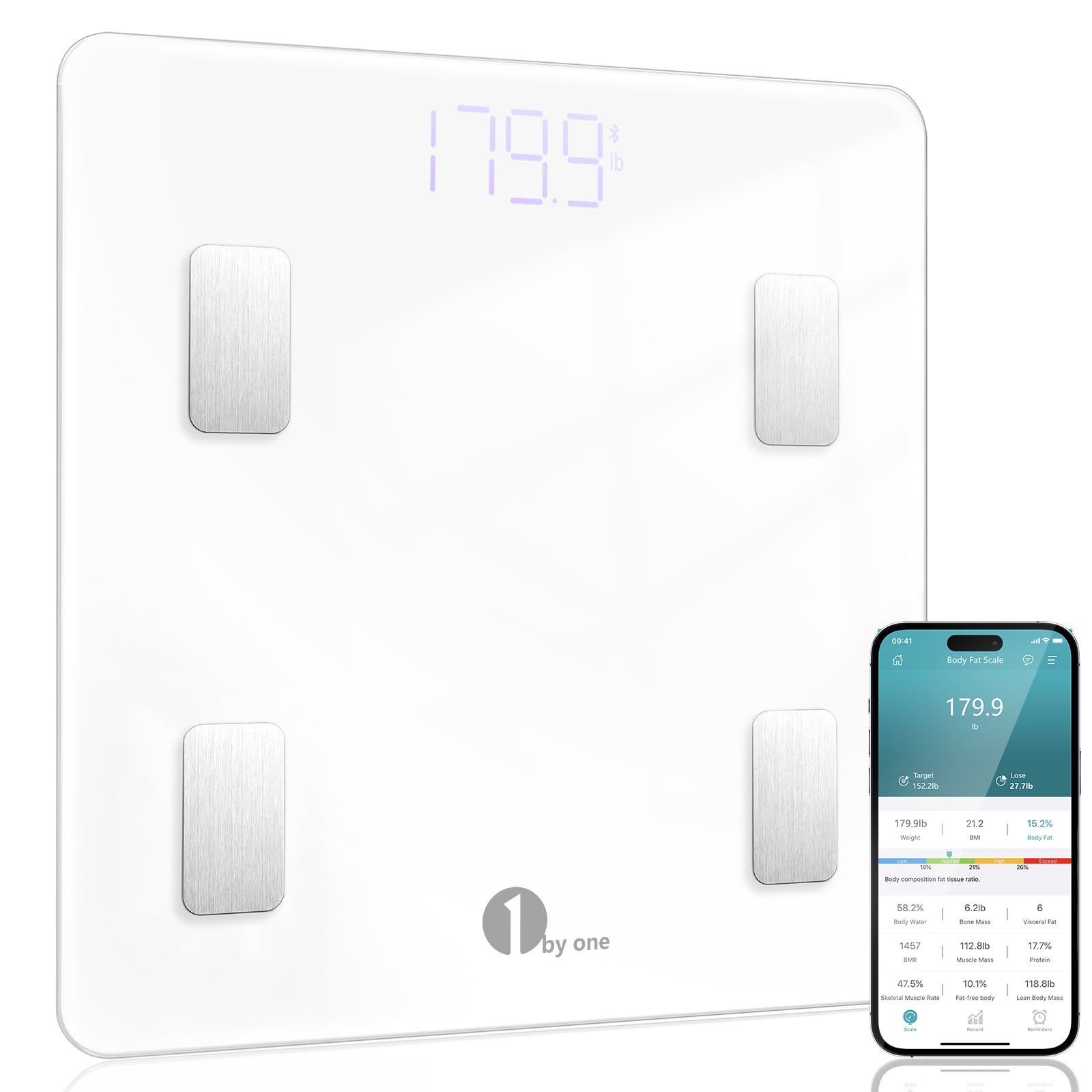 Smart Bathroom Scales for Body Weight Stones and Pounds, Digital Weighing Scales with BMI and Body Fat, Bluetooth Body Composition Analyzer for Weight Loss, BMI and Fitness Tracking