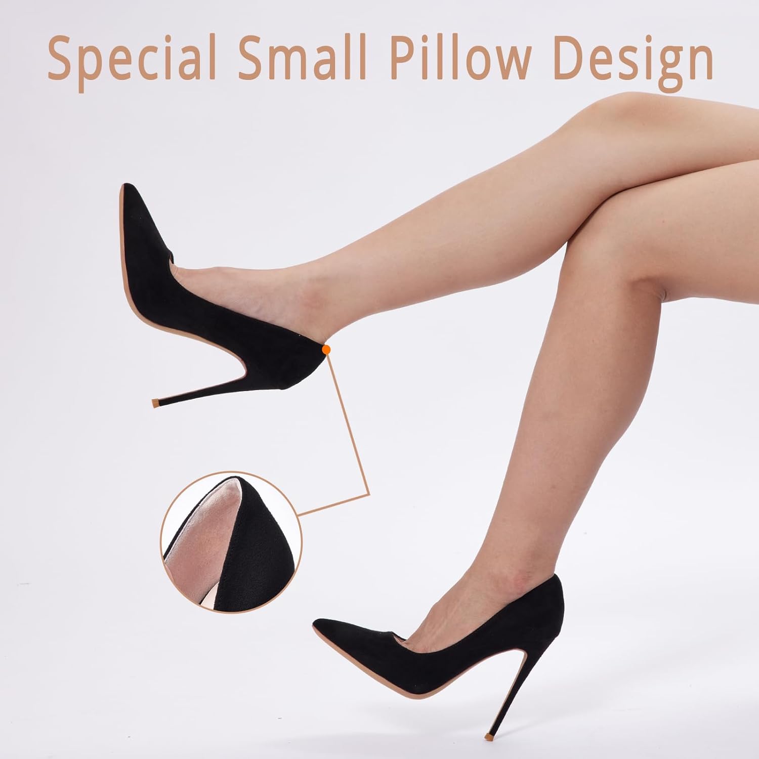 GENSHUO Women's 4.7 Inch Pumps Pointy Toe Stiletto Sexy High Heels Work Party Wedding Shoes - Image 7