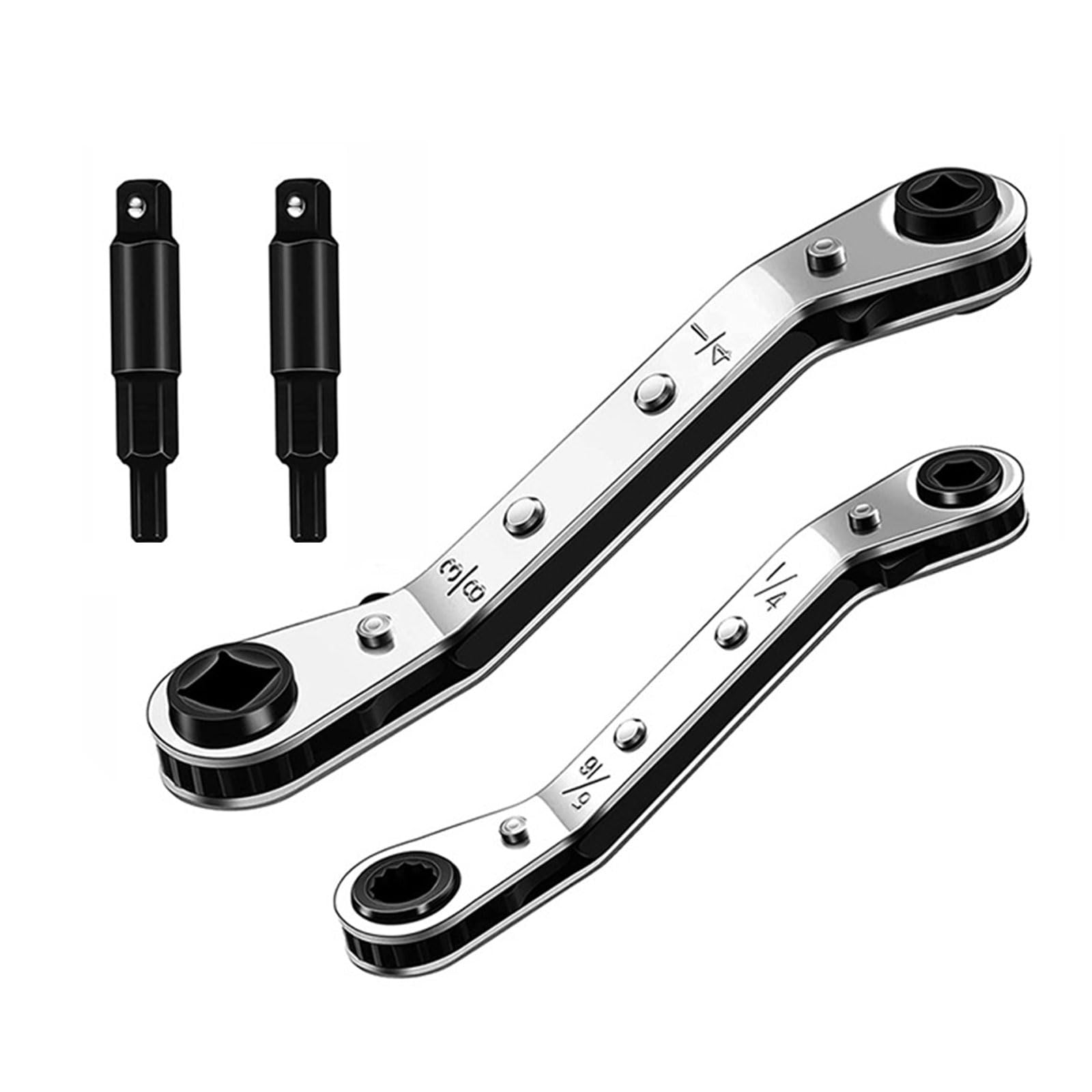 Tsophreniq Hvac Service Wrench Refrigeration Ratcheting Wrench Tool With Hexagon Bit Adapter For Air Conditioning Refrigeration Hexagon Bit Adapter