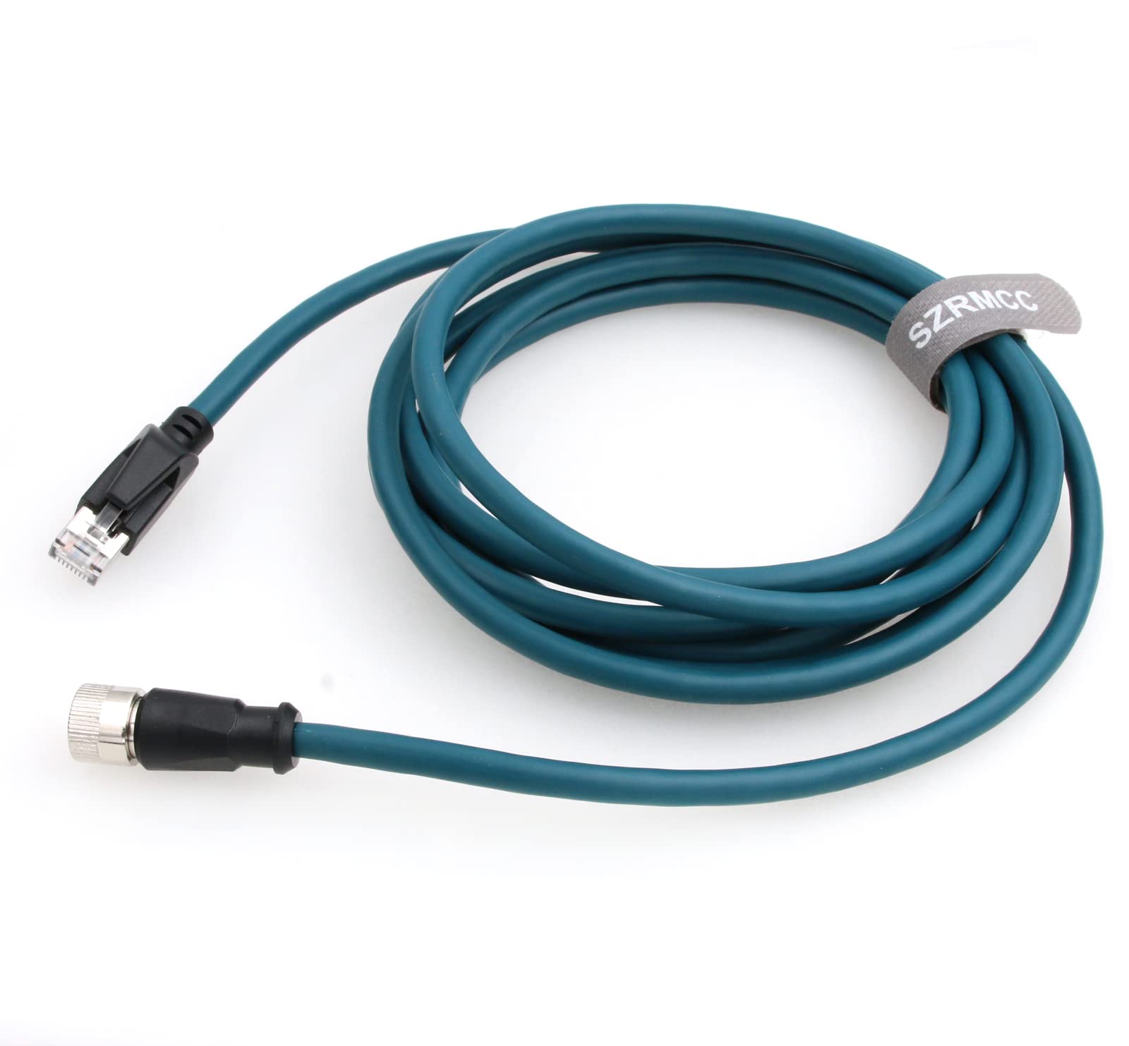 SZRMCC M12 X-Code 8 Pin Buchse auf RJ45 Ethernet Sensor Kabel Cat 7e Hochflexibel Wasserdicht Netzwerkkabel für Industriekamera Automatisierungs (5m)