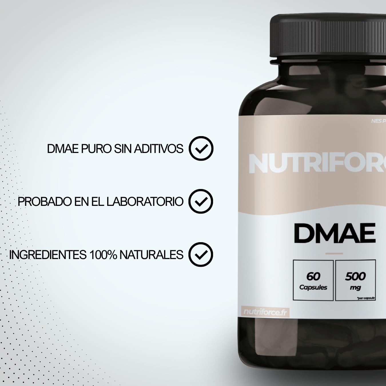 DMAE Alta Concentración – Memoria, Concentración y Energía Mental – Nootrópico Cerebral – Cápsulas – Fabricado en Francia