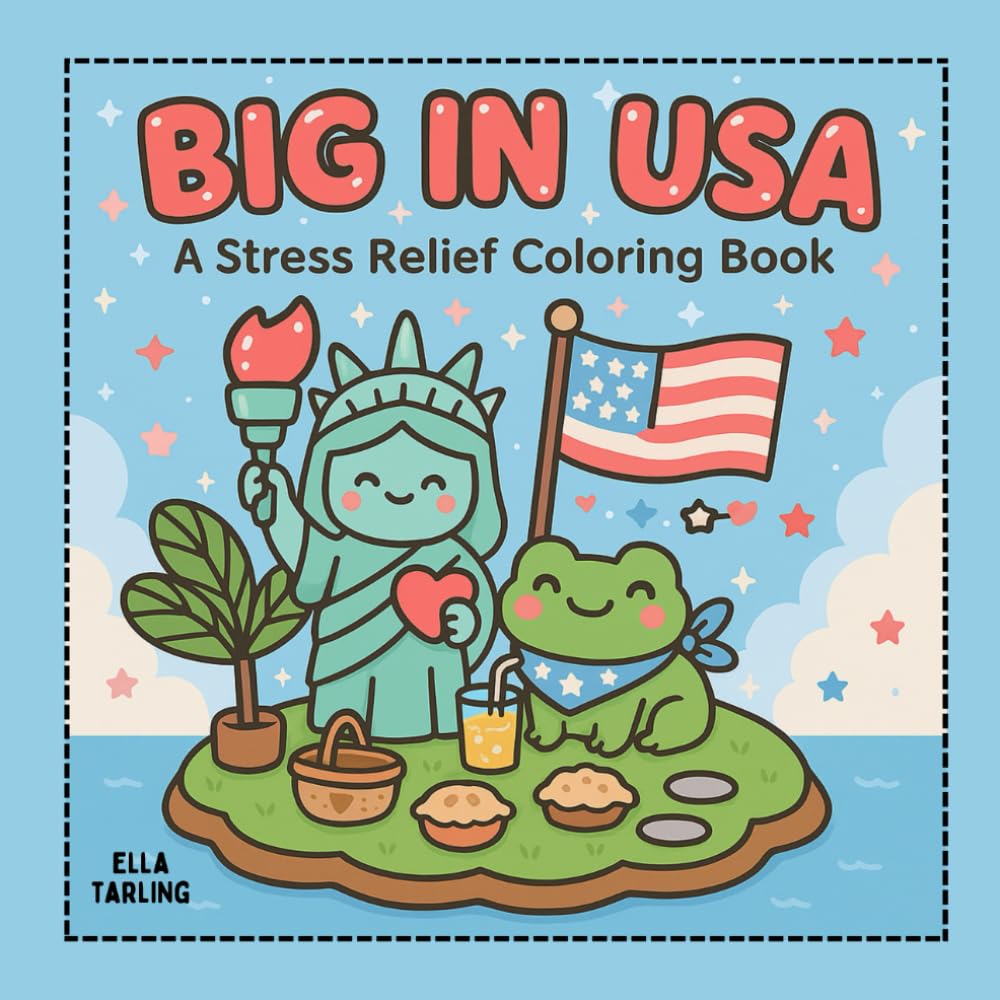 BIG IN USA – A Cute & Cozy Coloring Book for Stress Relief and Smiles