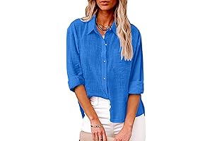 Womens Cotton Linen Button Down Shirt: Sustainable Style for Spring