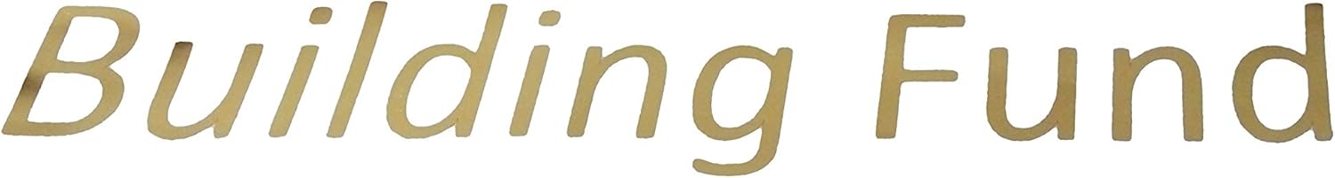 FixtureDisplays® Gold Sticker with "Building Fund", Great for Donation Box, Fundraising Box, Charity Box, Ballot Box, Tithing Box 18182-2PK