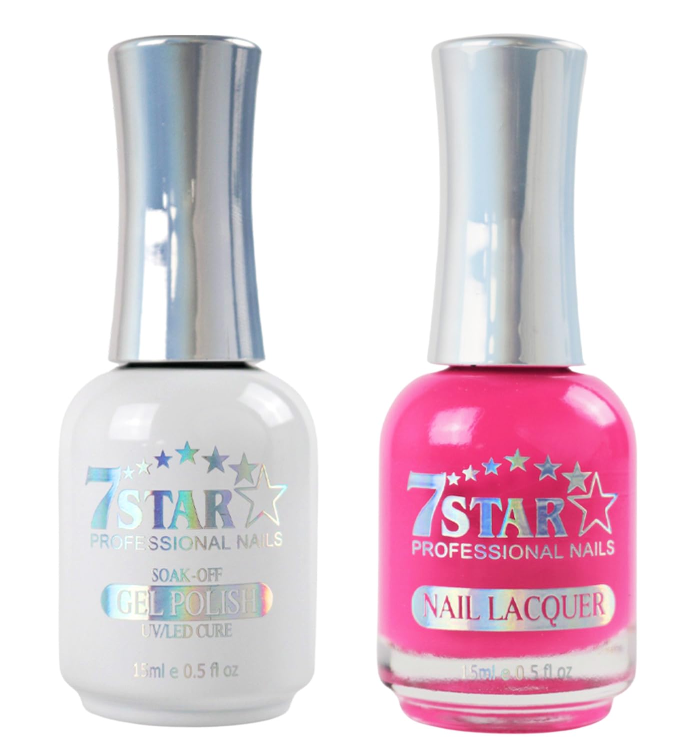 7 StarGel Polish + Matching Vegan Lacquer Spring Pastel Colors - Pink, Orange, Blue, Green, Purple, Yellow - 2ct/pk (Pastel - 485)