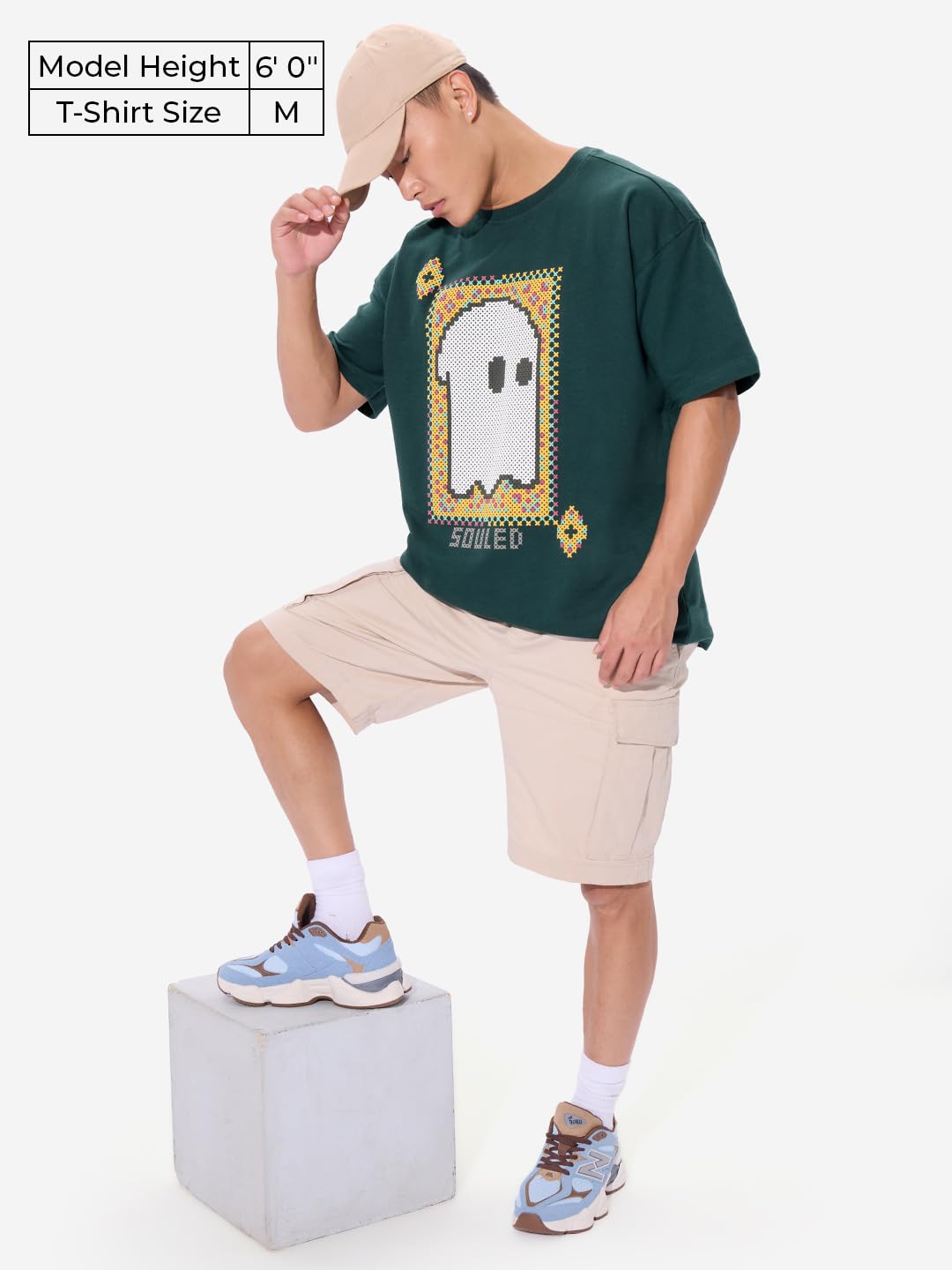 The Souled Store Soul Spirit T-Shirt Herren Jungen Kurzarm Rundhals Grün Print Baumwolle