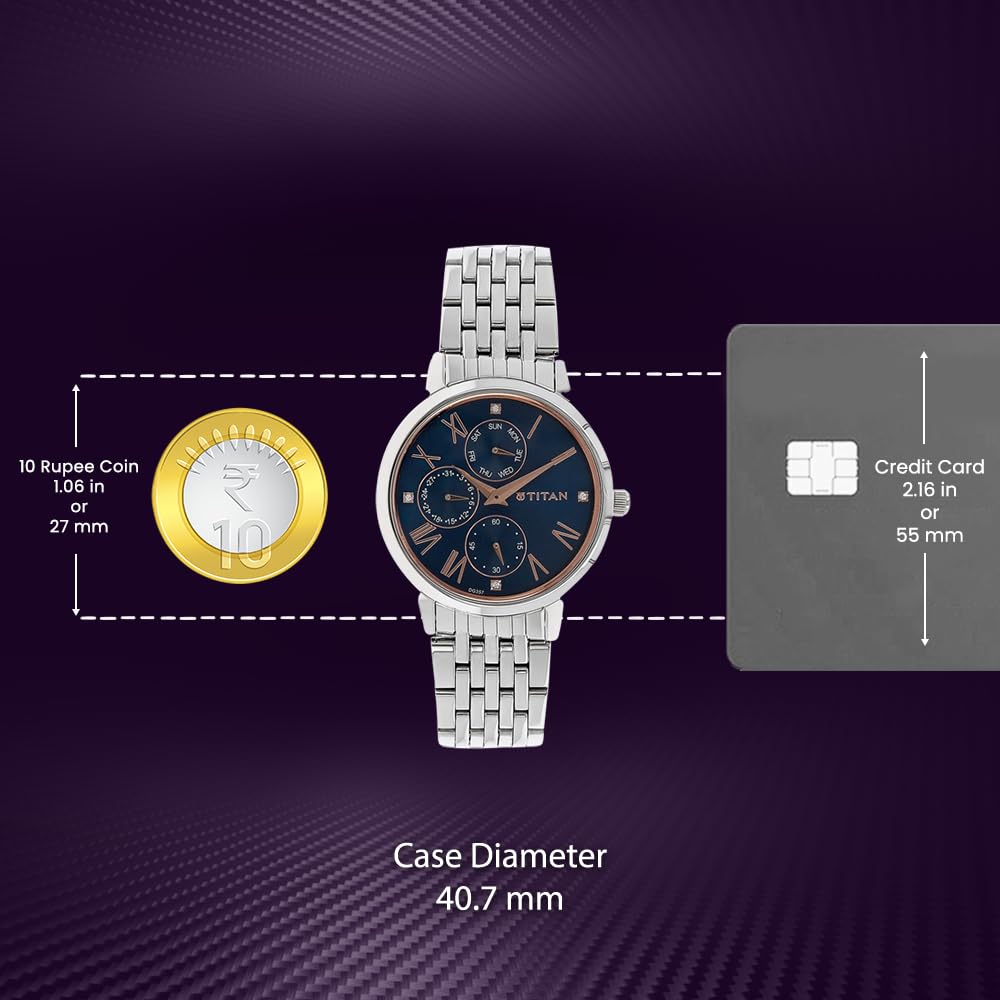 Titanladies Neo Ii Analog Blue Dial Womens Watch Nm2569sm01