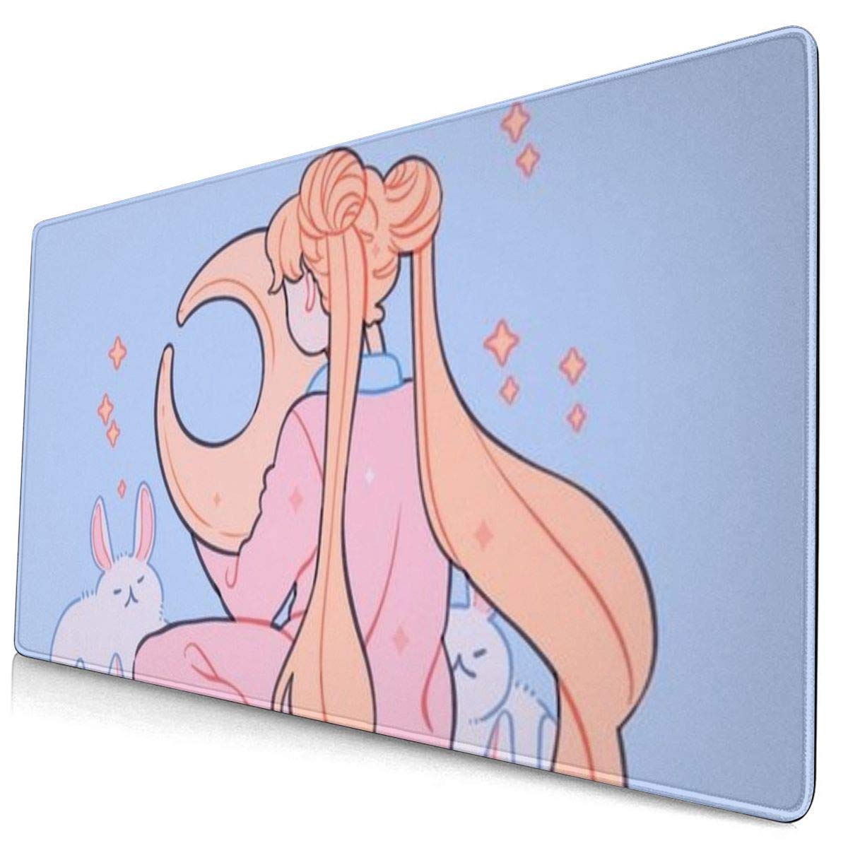 Extra Large Mouse Pad -Sailor Moon Fanart Rabbit Desk Mousepad - 15.8x29.5in (3mm Thick)- XL Protective Keyboard Desk Mouse Mat for Computer/Laptop