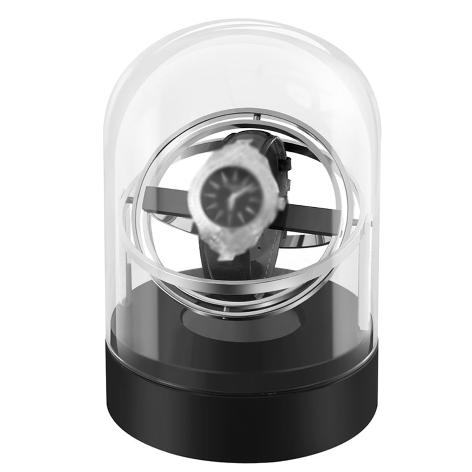CXY-DPF Automatic Watch Winder, Four-Speed Mode, Anti-Magnetization Design, Watch Storage Box Rotating Placer,Silver