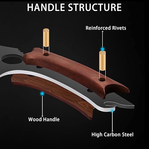 Miniatura 5 de Cuchillo de carnicero para carne, cuchillo para deshuesar carne negro de 10 pulgadas, cuchillo vikingo de cocina afilado de acero de alto carbono