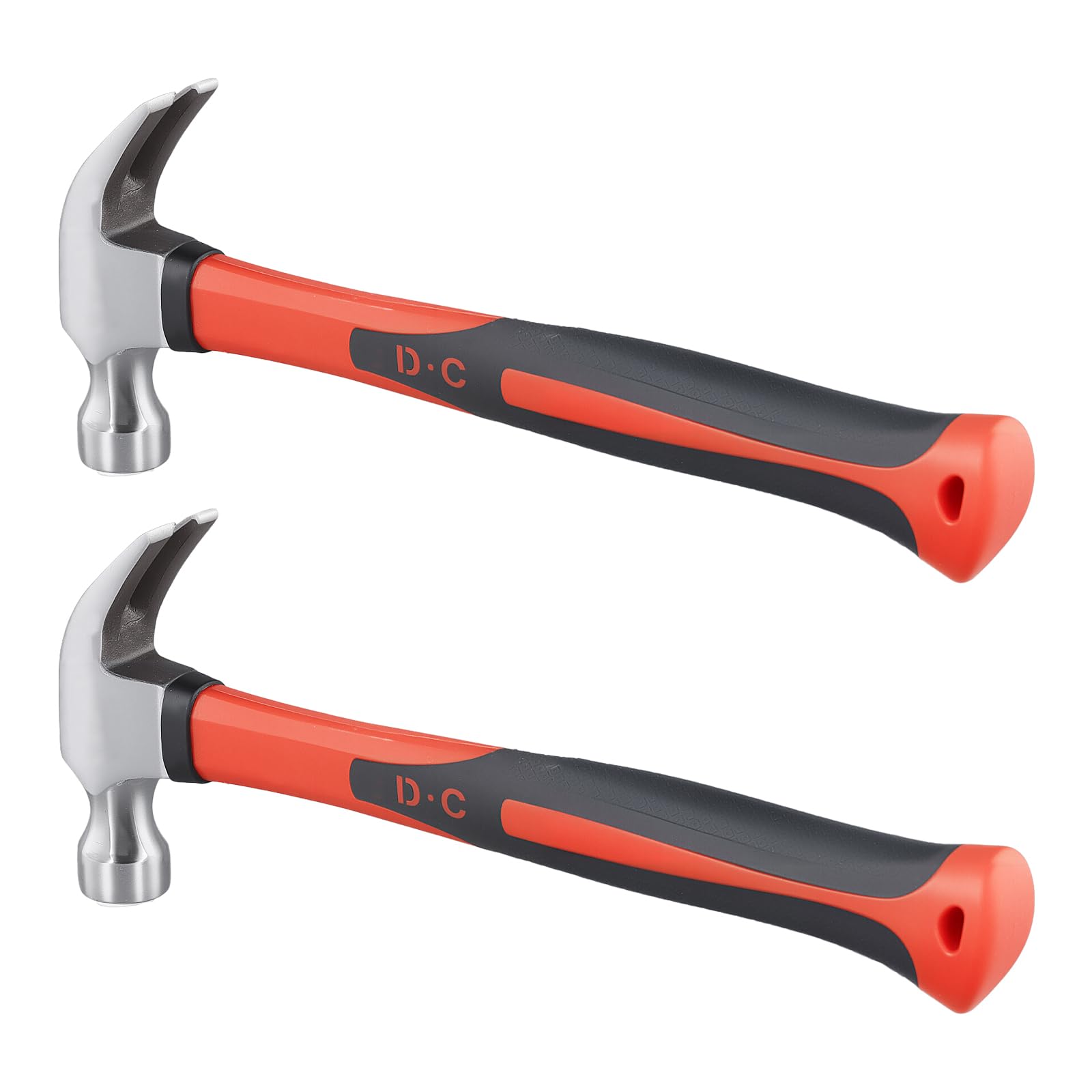 JIAYUET 2 Pack 8oz Claw Hammer wih Fiberglass Handle,Sturdy Forged Steel, for Woodworking,0.25kg