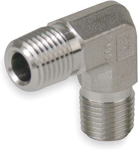 Parker 2-2 ME-SS Stainless Steel 316 Pipe Fitting, 90 Degree Elbow, 1/8" NPT Mal