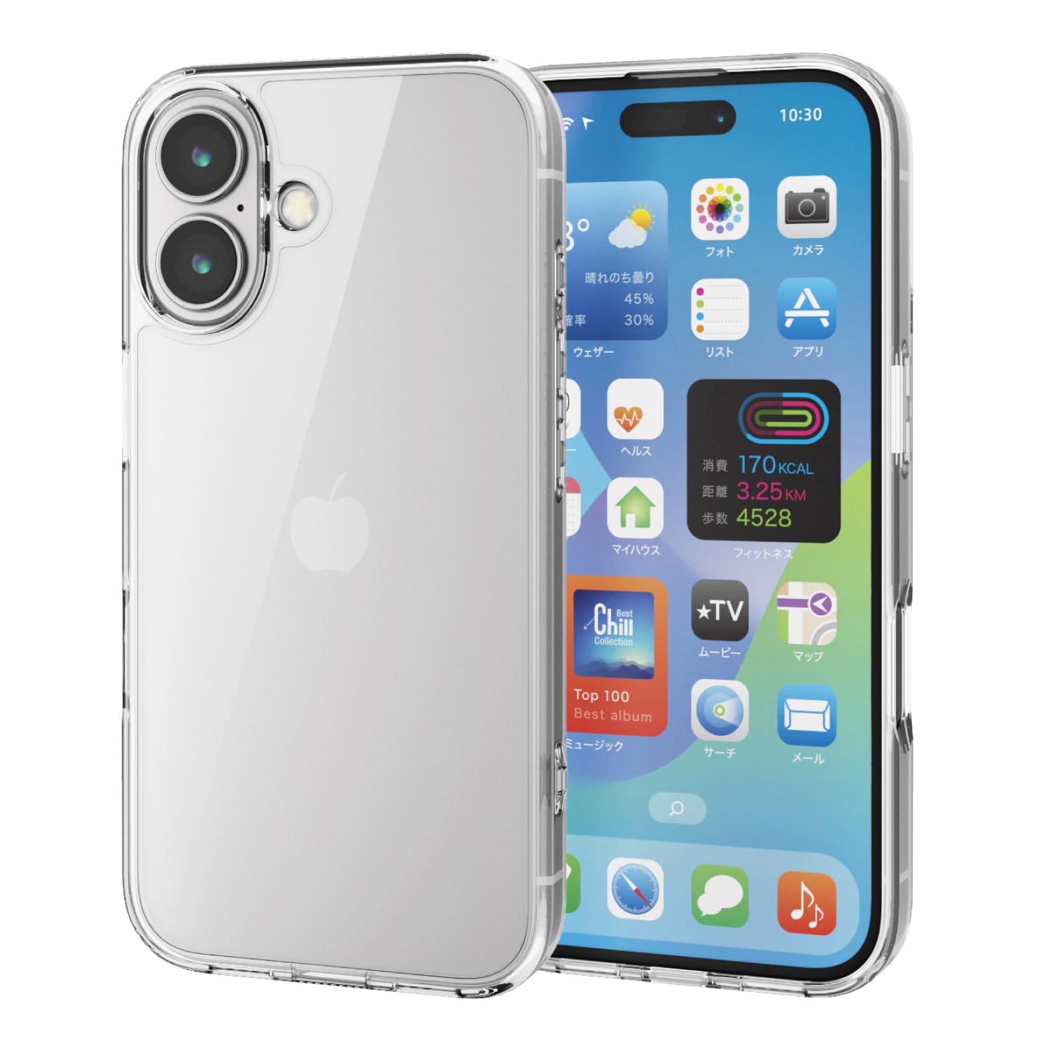 Amazon.co.jp: エレコム iPhone 16 ケース クリア 透明 耐衝撃 衝撃