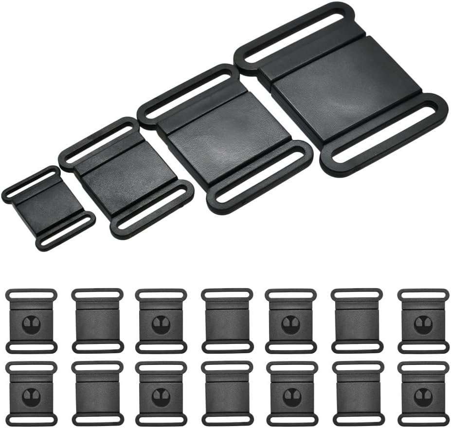 100pcs Black Plastic Badge ID Safty Breakaway Bra Buckle Adjustment Buckle Cat Dog Collar Harness Strap
