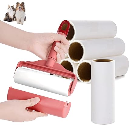 Large Lint Rollers Pro for Pet Cat Hair Extra Sticky?Reusable Giant Furniture Lint Roller Dog Hair Remover?6.3'' Wider with 6 Refills?Lint Toller for Clothes, Couch, Carpet, Car Seat