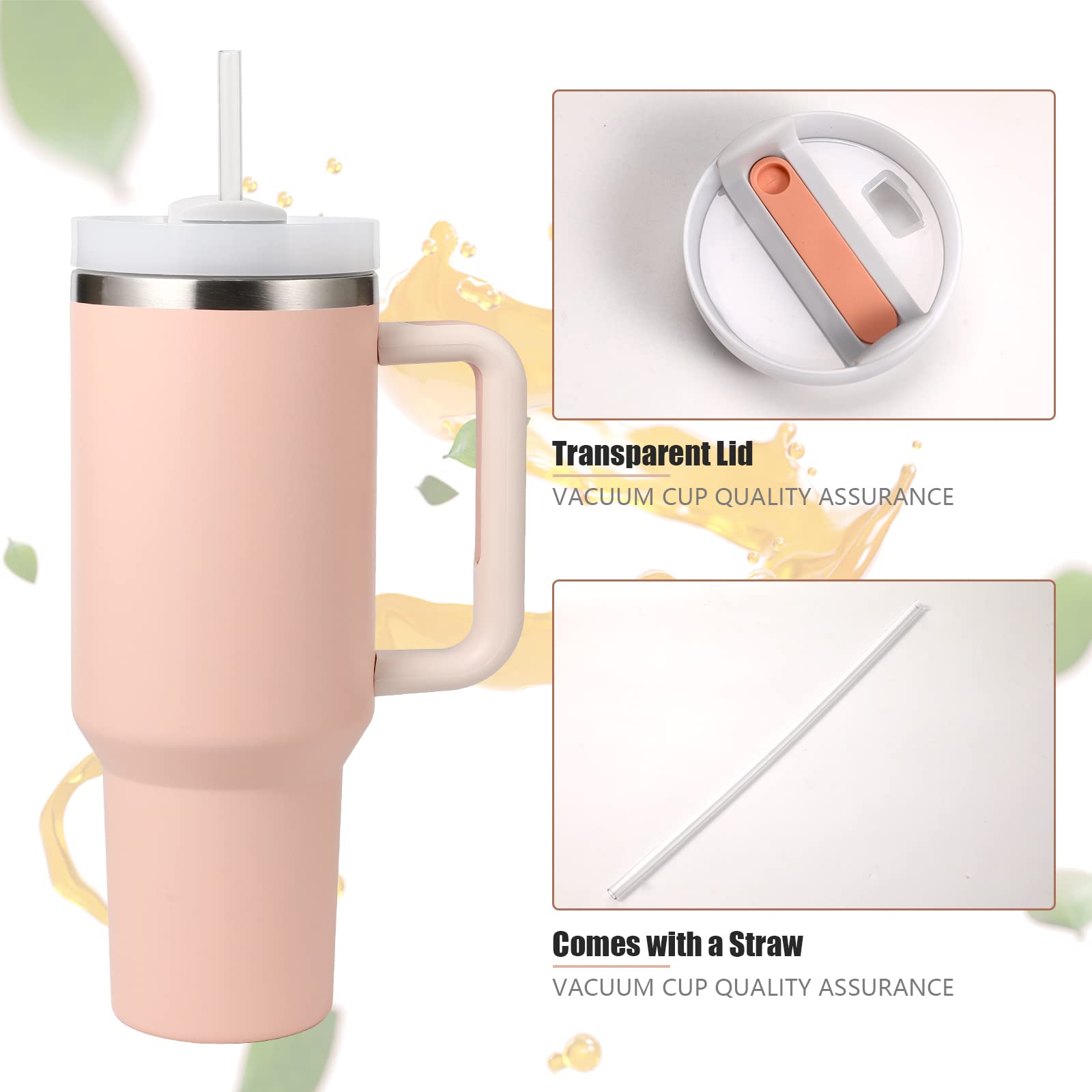 ThreeRs Tazza Termica Da Viaggio 1,13L – Acciaio Inox 304, Con Manico E Cannuccia, Isolamento 24h, Antigoccia