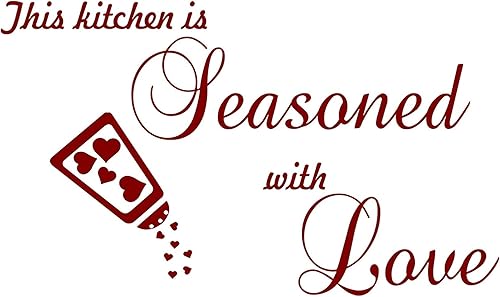 Miniatura 7 de VWAQ This Kitchen is Seasoned with Love - Adhesivo decorativo para pared, diseño de refranes de vinilo para comedor (blanco, 8 pulgadas de alto x 14