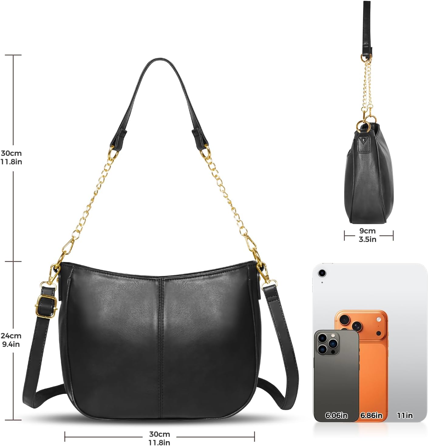 Shoulder Bag for Women, Vegan Leather Classic Crossbody Purses Handbags, Trendy Hobo Bag Tote Purses for Women
