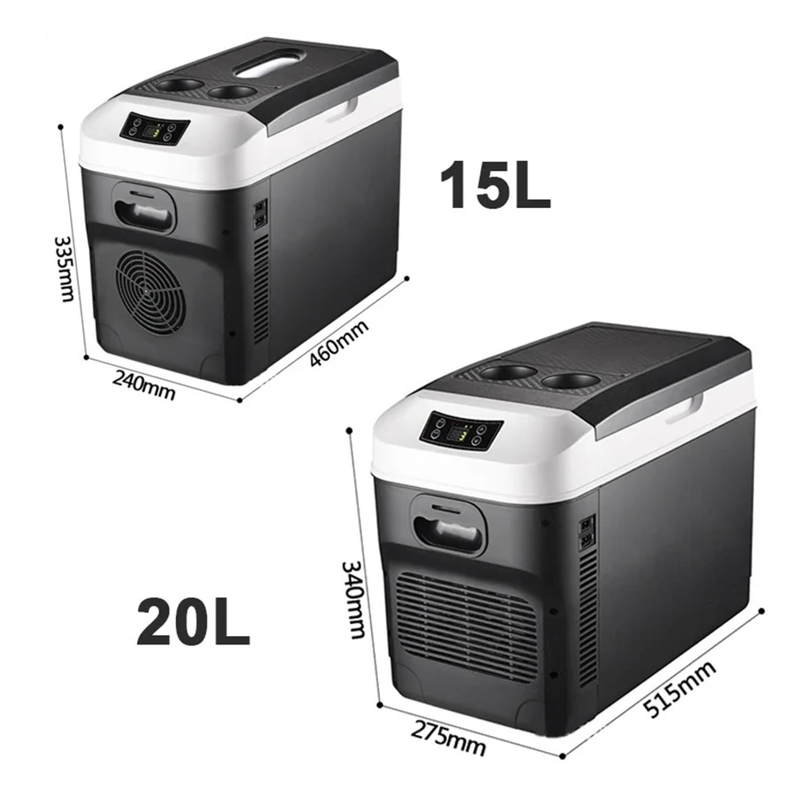 Refrigerador automático de 15-20 litros, Ideal for el hogar y el Coche, con Pantalla Digital, Ideal for Acampar al Aire Libre y picnics.(Brown 15L-EU-220V)