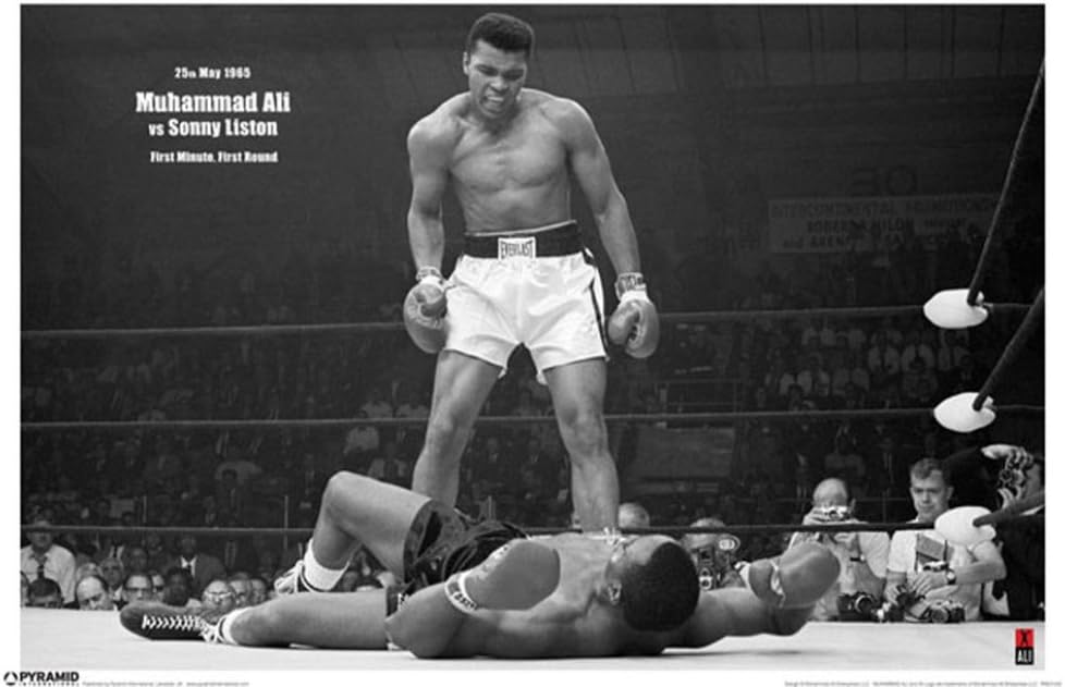 Pyramid America Muhammad Ali vs Sonny Liston First Minute Knockout Boxing Cool Wall Decor Art Print Poster 18x12