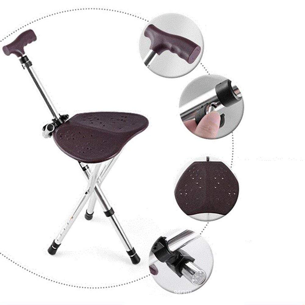 Altura Ajustable/trípode/Asiento de bastón/con/luz LED/Plegable/Ligero/bastón con Asiento/para/Ancianos/discapacitados, muletas