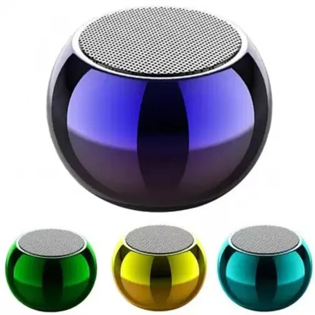 Mini Boost 4 Bluetooth Speaker 4D Mini Electroplating Round Steel Speaker - Multicolor - Pack of 1