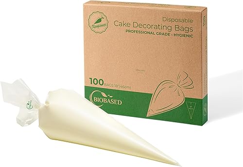 Keenpioneer Bolsas de tuberías desechables a base de plantas de 18 pulgadas, bolsa de pastelería para decoración de pasteles a base de plantas,