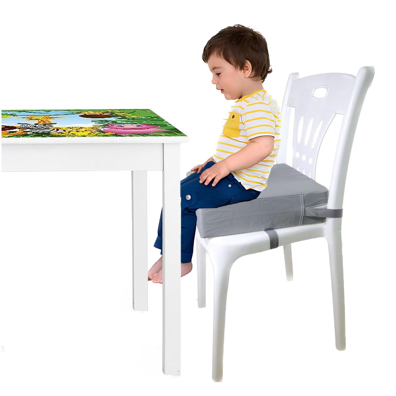 HAWAKA Rehausseur Chaise Enfant Lavable PU - Coussin Voyage Portable Avec Ceintures Sécurité
