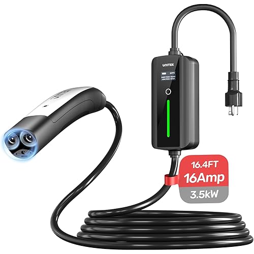 Unitek Level 1 & 2 Tesla Wall Charger - Portable EV Charger for All Tesla, 16Amp 3.5KW 240V Mobile Charger Connector for Tesla, EV Charging Station for Tesla, Tesla Home Charger for ModelY/3/S/X