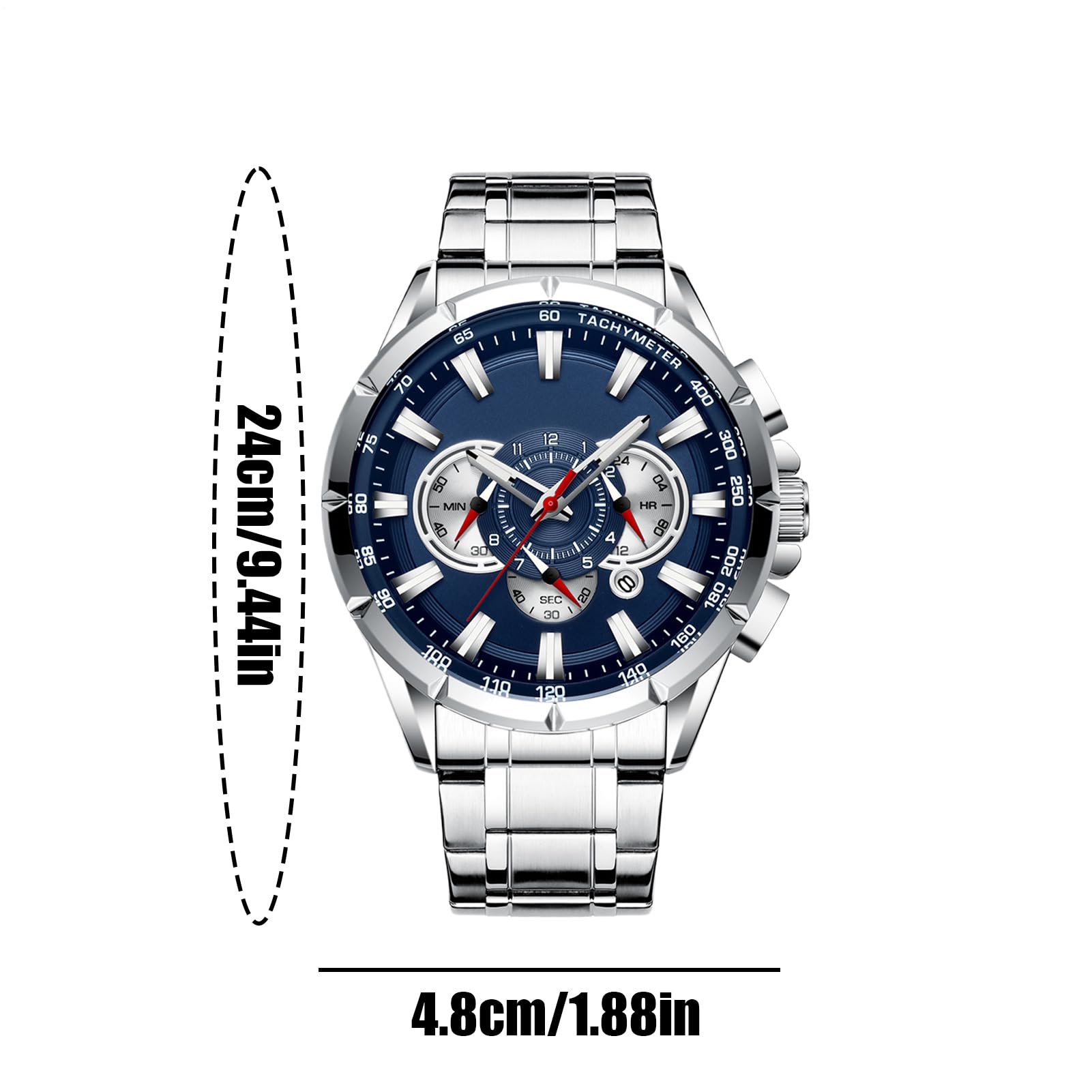Zegarek biznesowy, klasyczne męskie zegarki chronografowe, obudowa ze stopu, pasek ze stali nierdzewnej, elegancki pasek mechaniczny, idealne akcesoria do odzieży biznesowej dla nauczycieli i