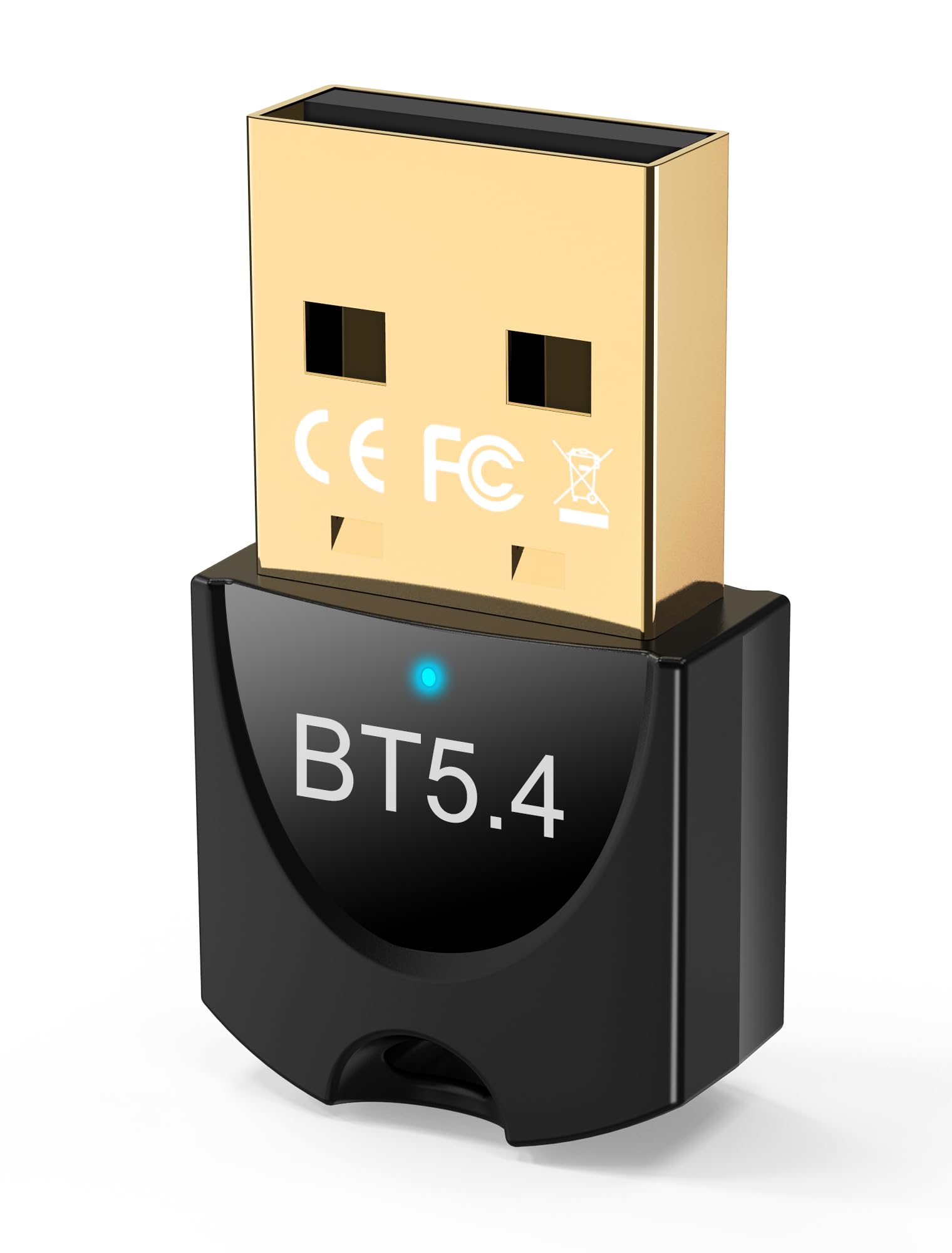 Adaptador Bluetooth USB 5.4 para PC, gliship Dual Mode Bluetooth Dongle (BLE+EDR) Plug & Play, adaptador Bluetooth de hasta 7 dispositivos, compatible con Windows 11/10/8.1 PC mouse teclado