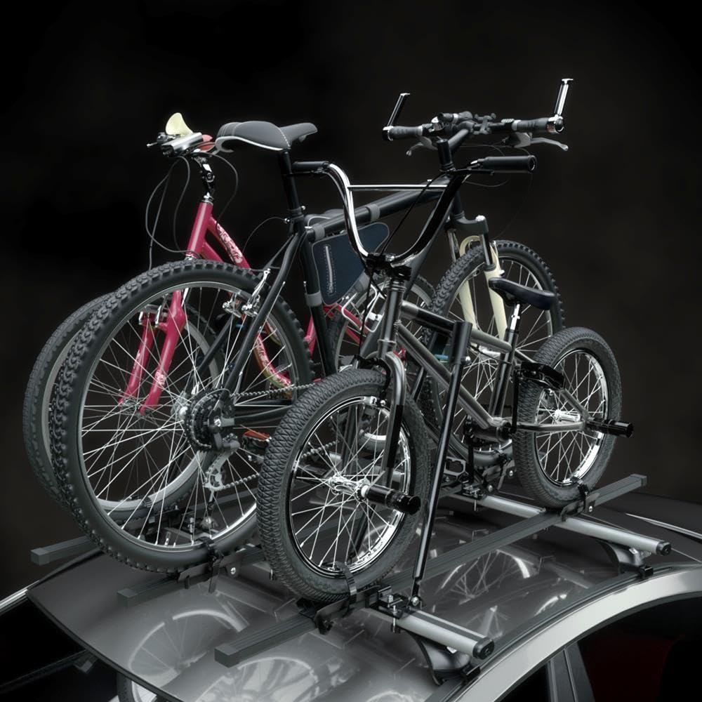 Mossa 3X Portabicicletas de Techo, Soporte para Bicicletas para el Techo del Coche con Barra de Acero - BR9515