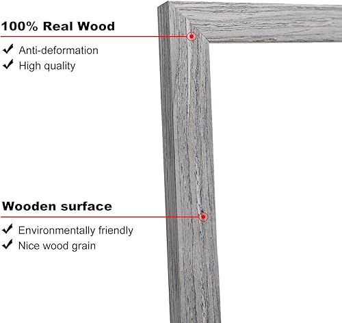 Vista 248 de KINLINK Marco de fotos A4 natural, de madera maciza con plexiglás acrílico para fotos A5 con paspartú o A4 sin paspartú, marco de fotos para mesa