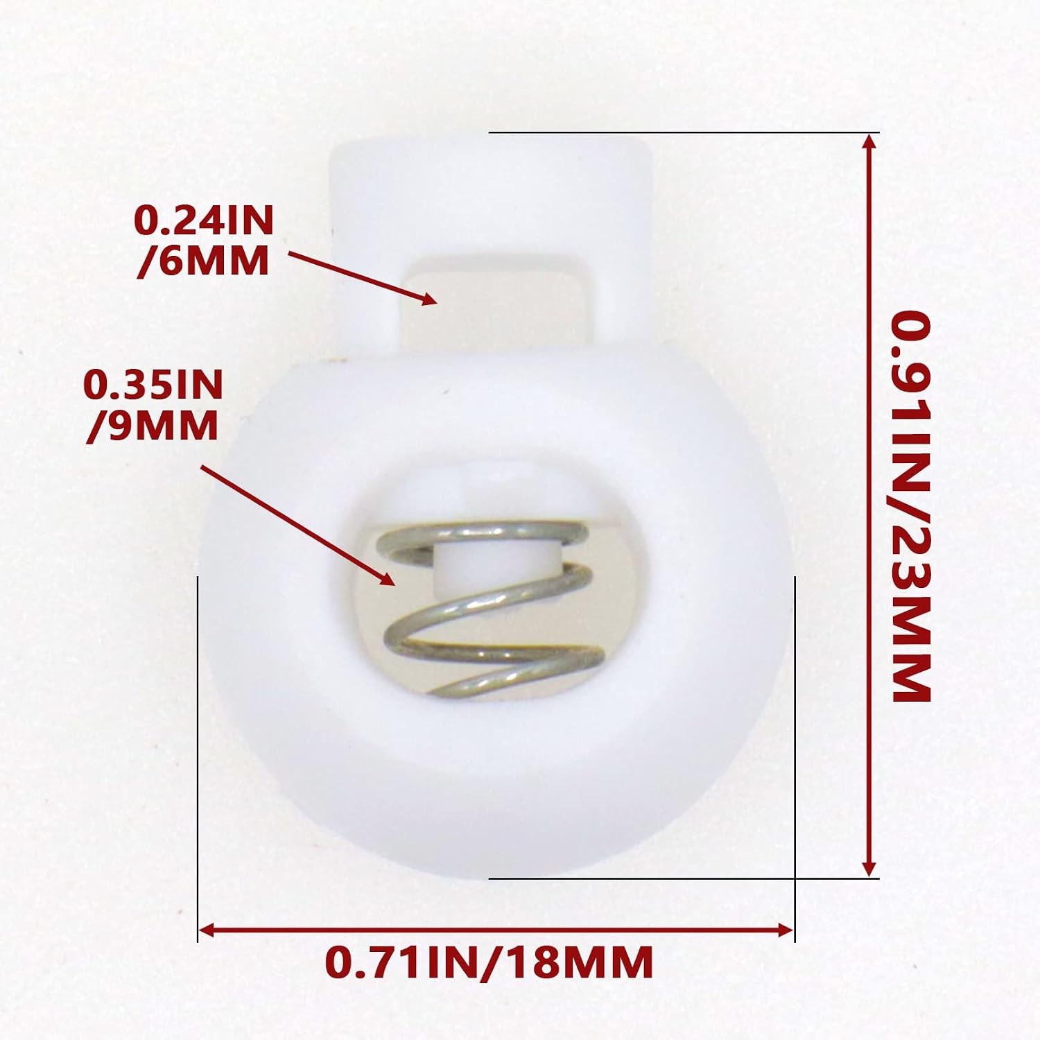 120Pcs Plastic Single Hole Cord Locks, Spring Toggle Stopper for Drawstring, Rope, Lanyard, Shoelace, Camping Gear