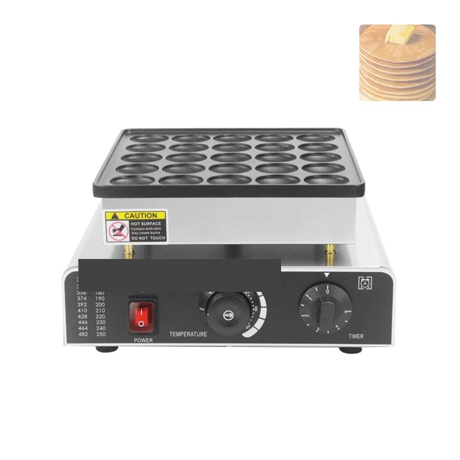 Komercyjna Elektryczna Mini-maszyna Do Robienia Naleśników Holenderskich 25 Otworów, 800 W, Gofrownica, Holenderskie Poffertjes, Grill, Muffinki, Naleśniki, Chleb Szybkie I RóWnomierne Nagrzewanie