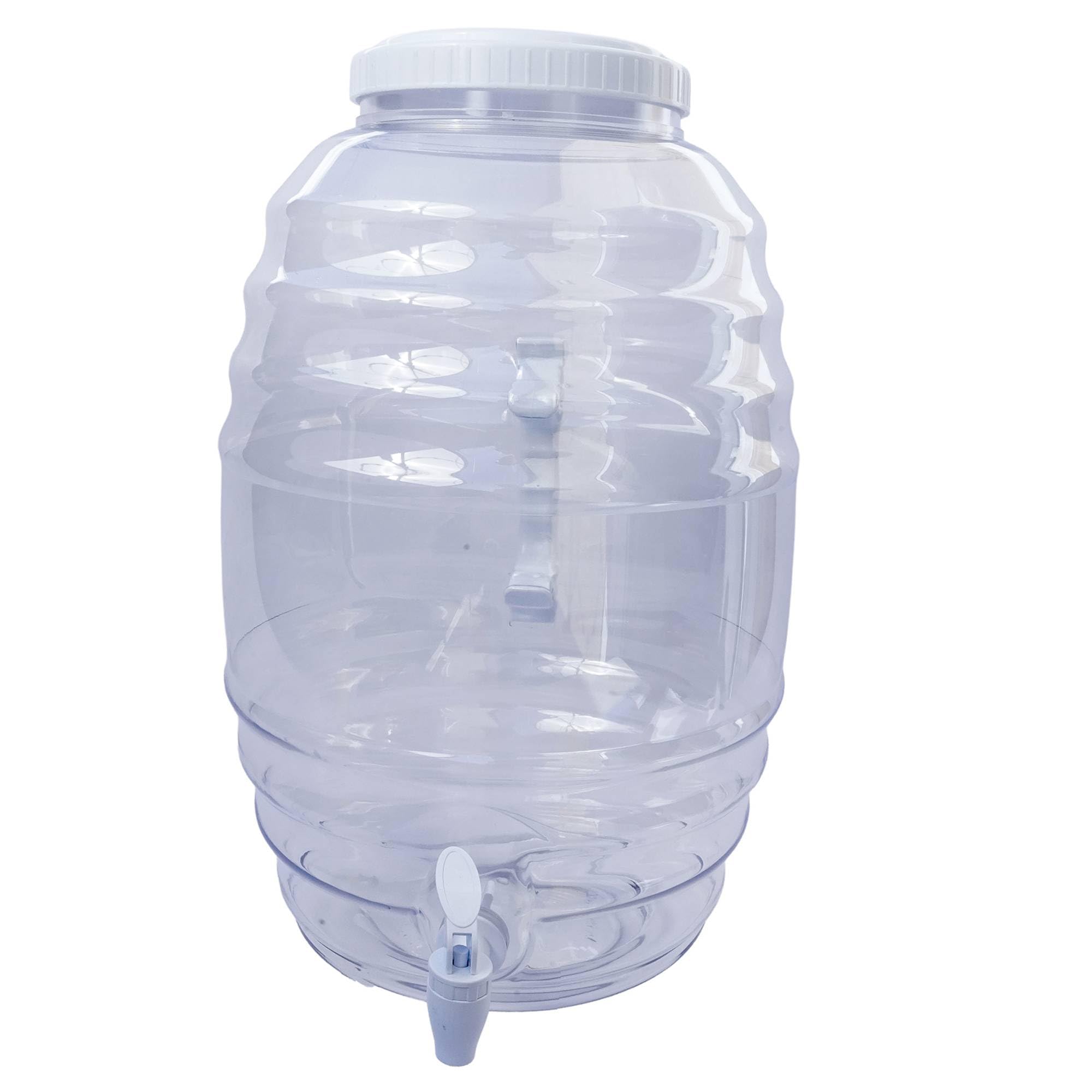 Champs 3 Gallon Clear Plastic Beverage Dispenser Jar with white Spout & Side Handle – Vitrolero Style Drink Container – Pack of 1